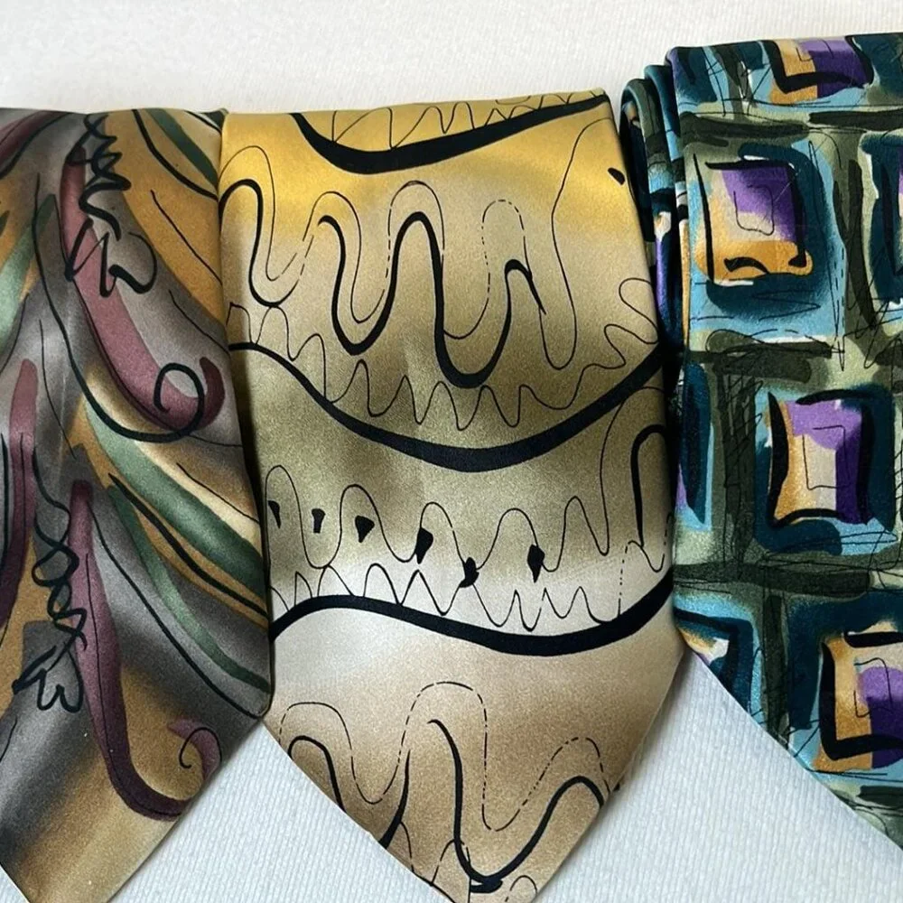 Jerry Garcia Grateful Dead Silk Tie Set of 3 See Photos for Specifics  What an a